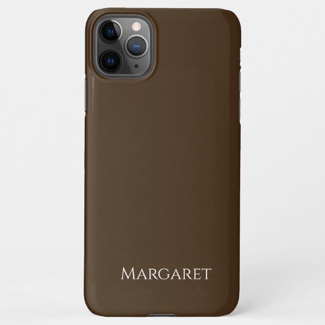 Funda Para iPhone  brown | Minimal Modern Initial Monogram  (Reverso)