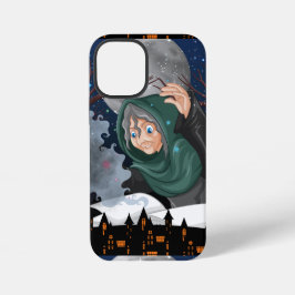 Funda Para iPhone 12 Mini Bruja espeluznante y casa embrujada Halloween🌙
