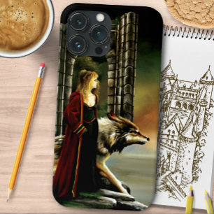 Funda Para iPhone 13 Pro Max Bruja Mística Loba Guardiana Portal de Piedra