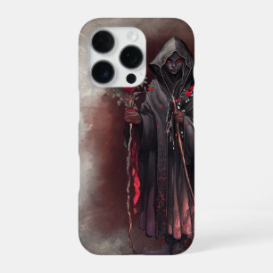 Funda Para iPhone 16 Pro Brujería Bruja Oscura de Ojos Rojos Brillantes