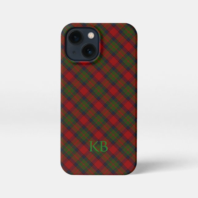 Funda Para iPhone Buccleuch Tartán oficial con monograma / iniciales (Reverso )