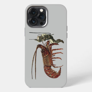 Funda Para iPhone 13 Pro Max Buceador de casco antiguo observando a una langost