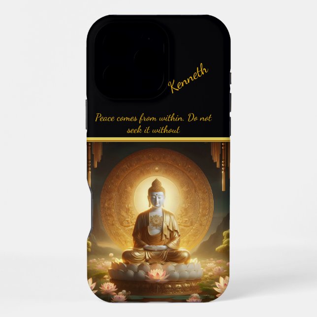 Funda Para iPhone Buda con flores de loto. (Reverso )