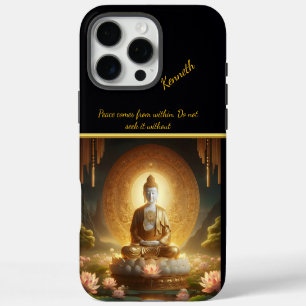 Funda Para iPhone 16 Pro Max Buda con flores de loto.