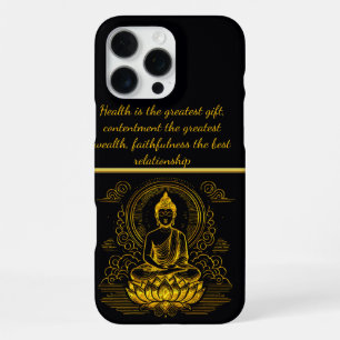 Funda Para iPhone 16 Pro Max Buda de oro sentado en postura de loto.