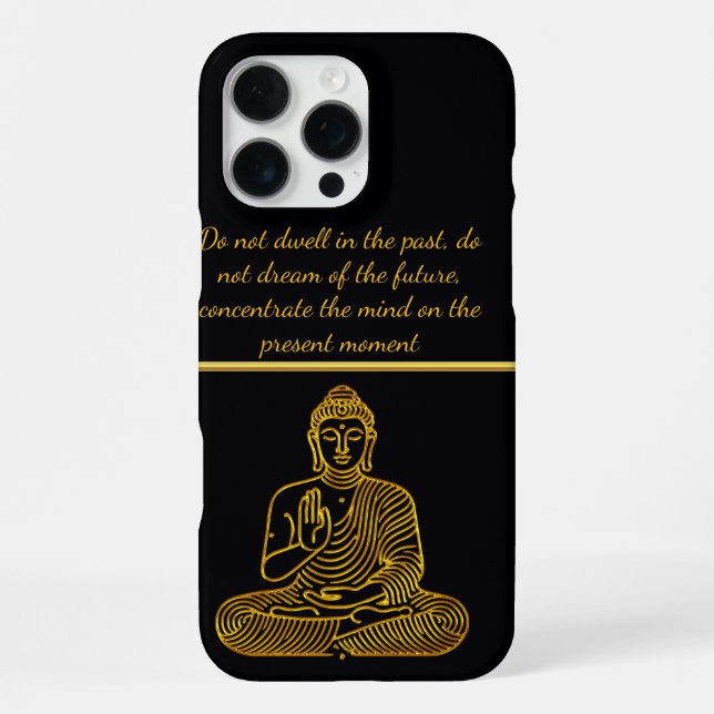 Funda Para iPhone Buda dorado en pose tranquilo (Reverso )