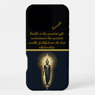 Funda Para iPhone 16 Pro Max Buda dorado en serena meditación