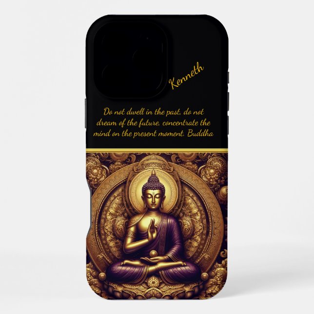 Funda Para iPhone Buda en relieve de oro. (Reverso )