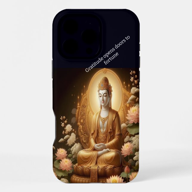 Funda Para iPhone Buda entre flores de loto. (Reverso )