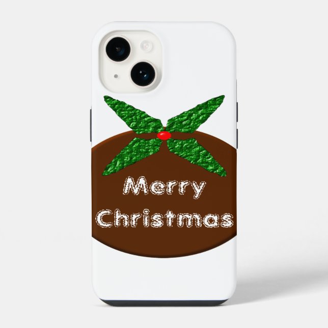 Funda Para iPhone Budín de Navidad Personalizable (Reverso )