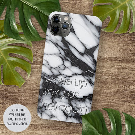 Funda Para iPhone 11Pro Max Buenos días divertidos negros y blancos despierta 