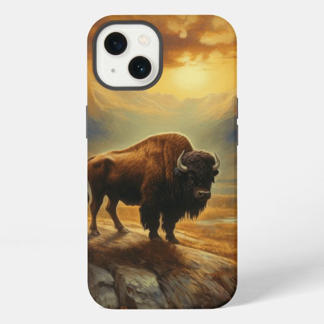 Funda Para iPhone Buffalo Bison Sunset Silhouette (Reverso )