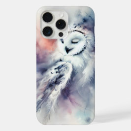 Búho de nieve encantado en acuarela