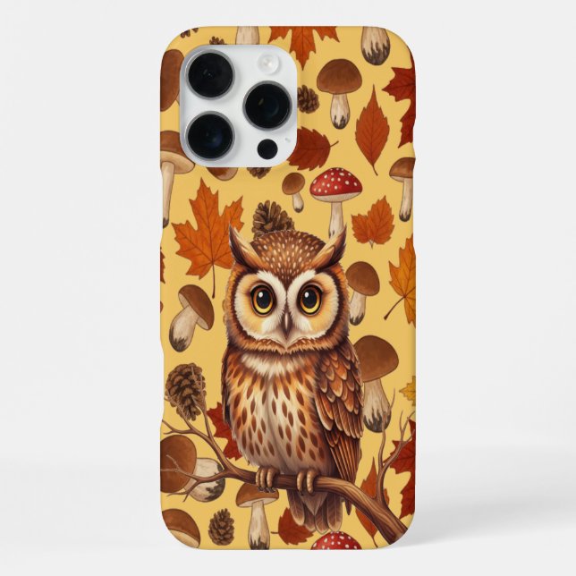 Funda Para iPhone Búho de otoño y hojas (Reverso )
