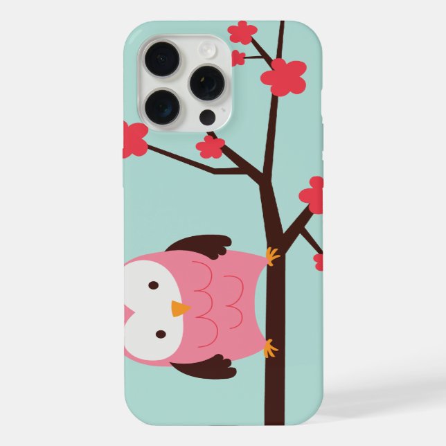 Funda Para iPhone Búho de primavera rosa (Reverso )