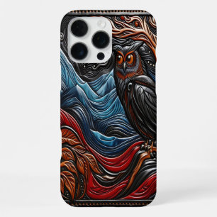 Funda Para iPhone 16 Pro Max Búho descansando cerca de montañas bajo un cielo n