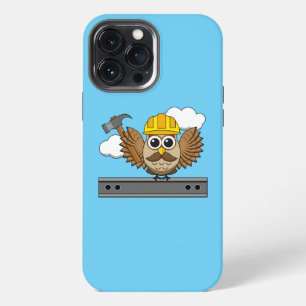 Funda Para iPhone 13 Pro Max Búho trabajador de la construcción lindo con sombr