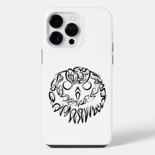 Funda Para iPhone 14 Pro Max Búho Tribal Blanco y Negro