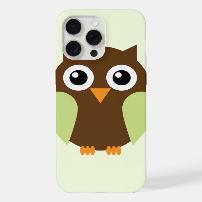 Funda Para iPhone Búho verde lindo (Reverso )