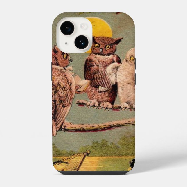 Funda Para iPhone Búhos Vintage (Reverso )
