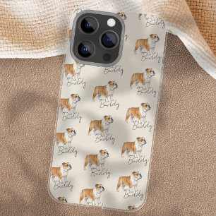 Funda Para iPhone 16 Pro Max Bulldog de color de agua con retrato Mascota dibuj