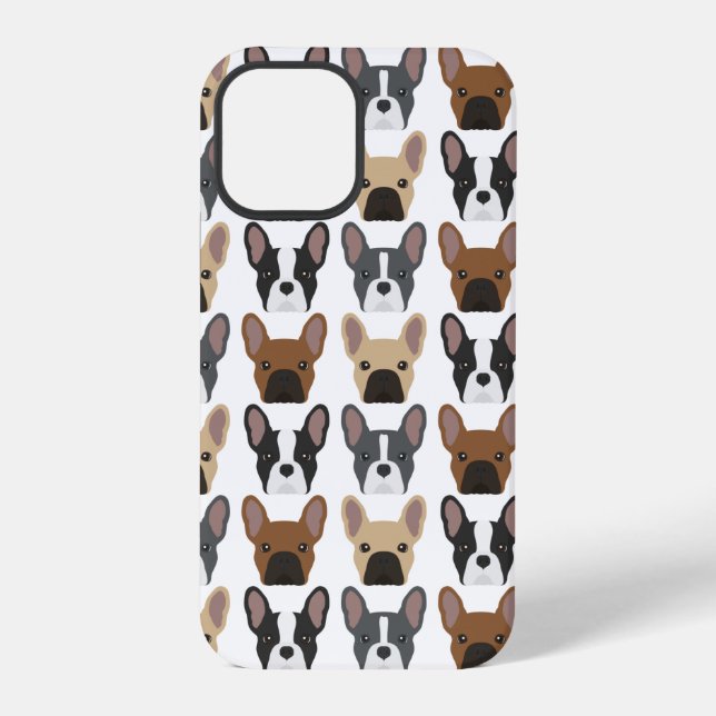 Funda Para iPhone Bulldog francés con patrones (Reverso )