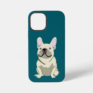 Funda Para iPhone 12 Mini Bulldog Francés Crema,