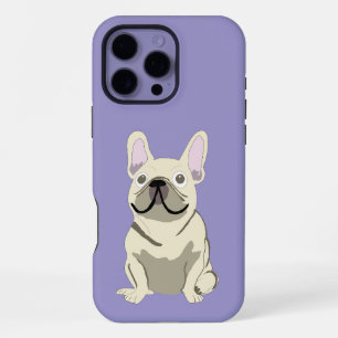 Funda Para iPhone 16 Pro Max Bulldog Francés Crema, Amo a mi Perro