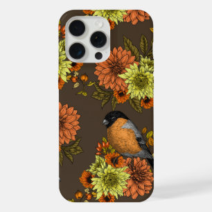 Bullfinch en florales otoñales