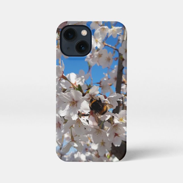 Funda Para iPhone Bumblebee en flor de cerezo salvaje (Reverso )