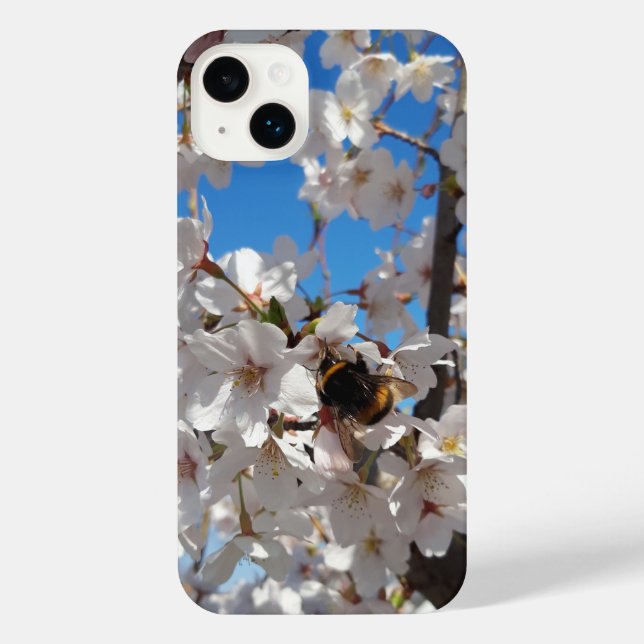 Funda Para iPhone Bumblebee en flor de cerezo salvaje (Reverso )