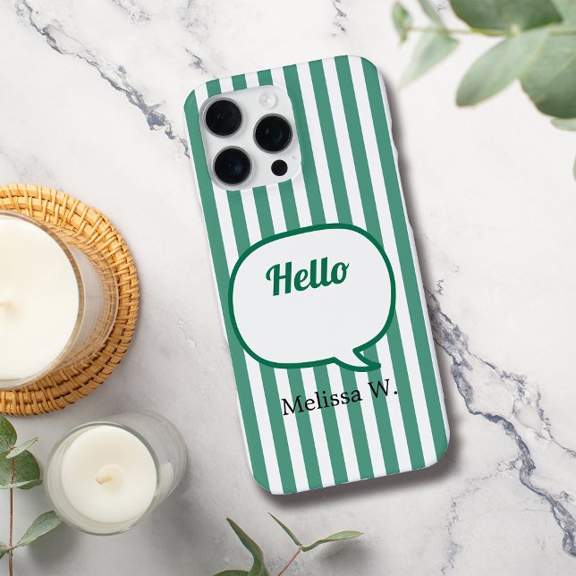 Funda Para iPhone Burbuja del discurso de las franjas verdes (Subido por el creador)