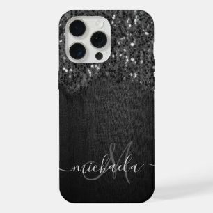 Burbujas blancas negras de madera rústica Monogram