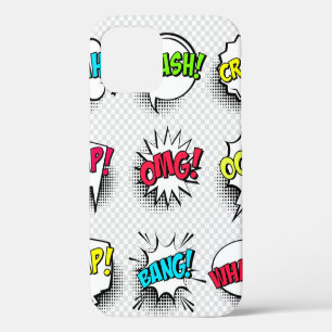 Funda Para iPhone 12 Burbujas de diálogo de cómic con sombra de semiton