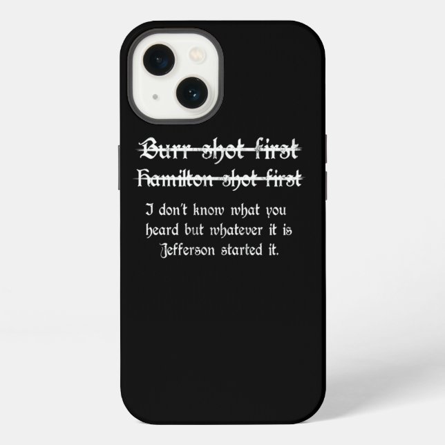 Funda Para iPhone Burr disparó primero Alexander Hamilton Divertido  (Reverso )