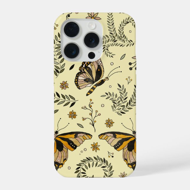Funda Para iPhone Butterflies and flowers (Reverso )
