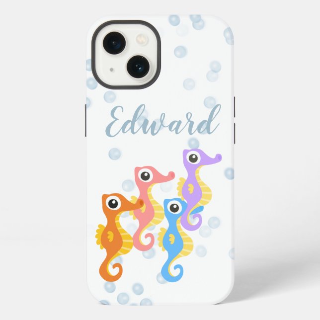 Funda Para iPhone Cabalitos de mar lindos (Reverso )