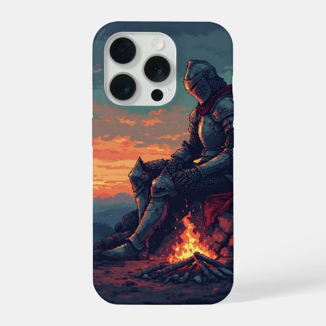 Funda Para iPhone Caballero medieval junto al fuego - Fantasy iPhone (Reverso )