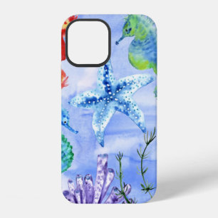 Funda Para iPhone 12 Caballitos De Mar Y Estrellas De Mar Con Patrón De