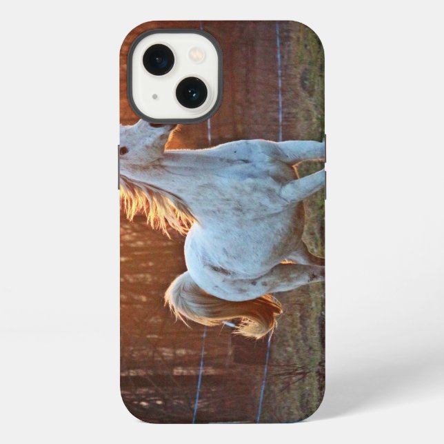 Funda Para iPhone Caballo Árabe Gris (Reverso )