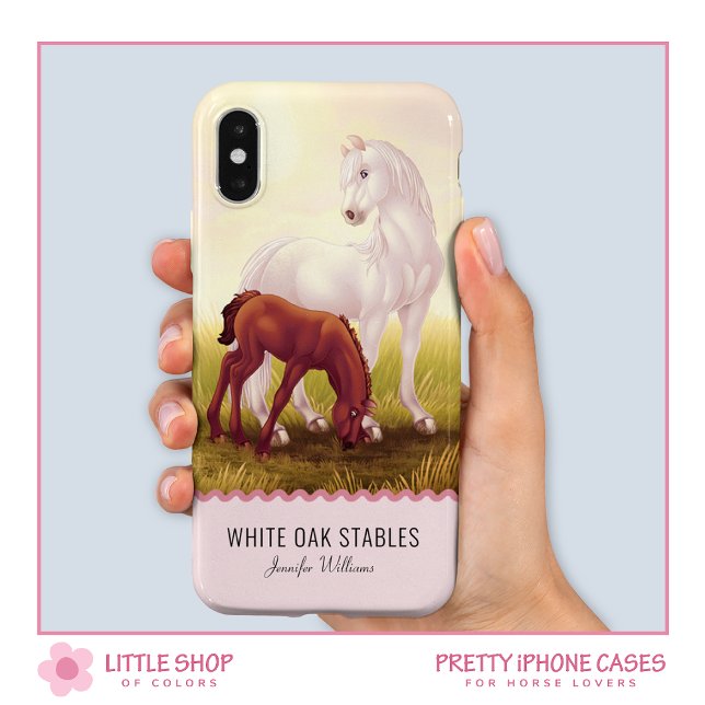 Funda Para iPhone Caballo blanco y potro personalizables (Subido por el creador)