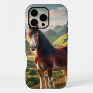 Funda Para iPhone 16 Pro Max caballo Clydesdale tierras altas de Escocia