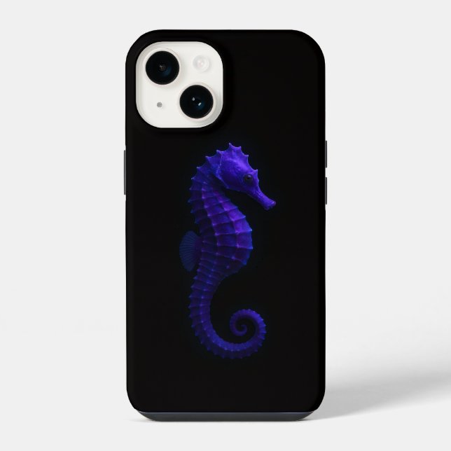 Funda Para iPhone Caballo de mar violeta Black 4 Luxe iPhone 14 Mate (Reverso )