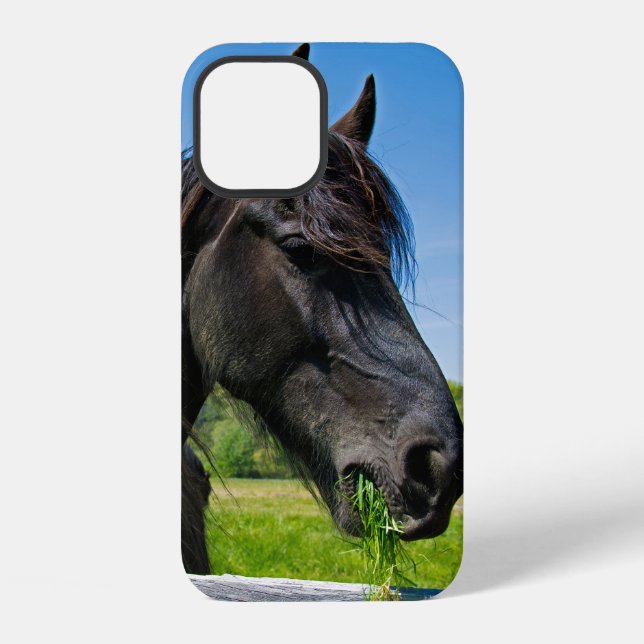 Funda Para iPhone Caballo frisón negro (Reverso )