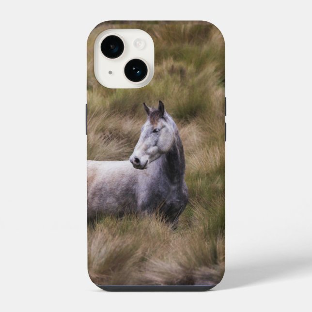 Funda Para iPhone Caballo gris hermoso (Reverso )