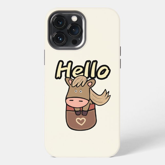 Funda Para iPhone Caballo lindo en bolsillo (Reverso )