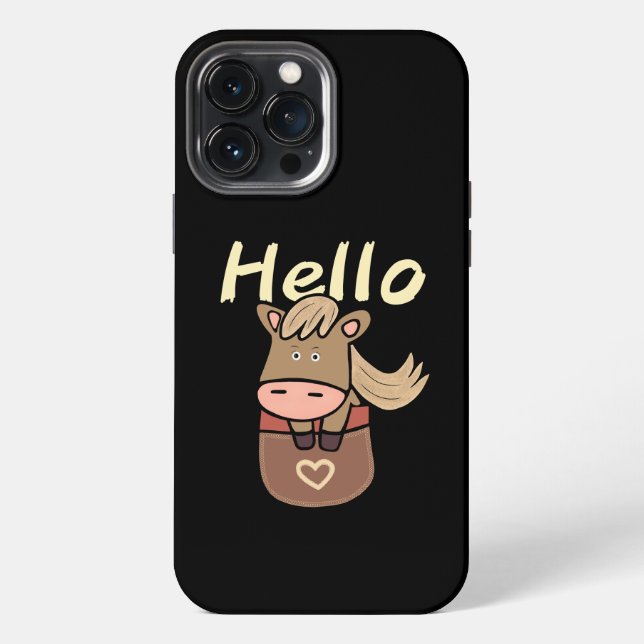 Funda Para iPhone Caballo lindo en bolsillo (Reverso )