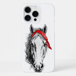 Funda Para iPhone 16 Pro Max Caballo lindo lleva pañuelo rojo al oeste