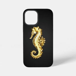 Funda Para iPhone 12 Mini Caballo marino polígono de oro