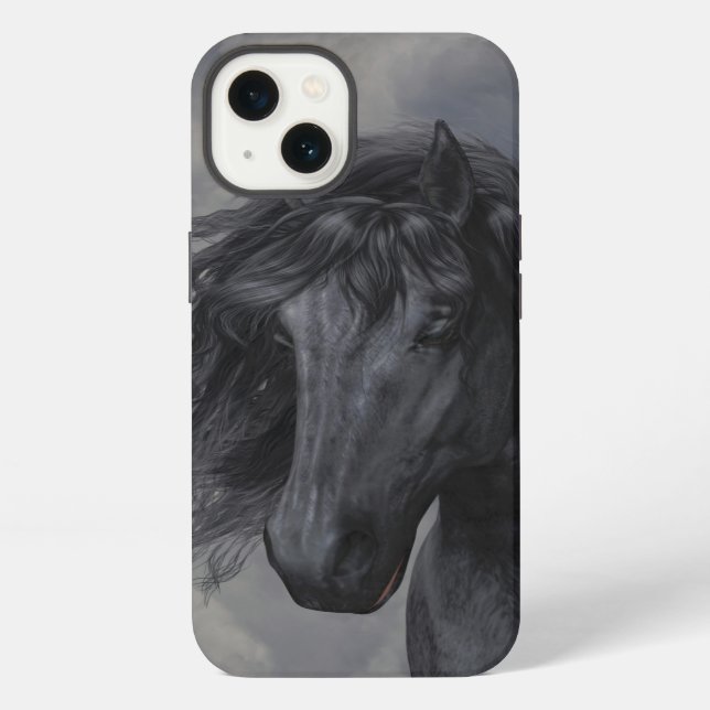 Funda Para iPhone Caballo Negro (Reverso )